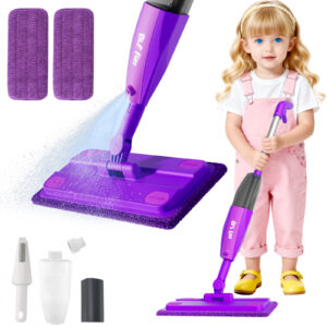 CalfQueen Mop Montessori Kids Toys with Water Sprayer, Pretend Play&Preschool Educational, STEM Clean, Housekeeping Kit Spray Mops for Floor Cleaning, Birthady Gifts 3 4 5 6 7 8 Year Old Boys Girls