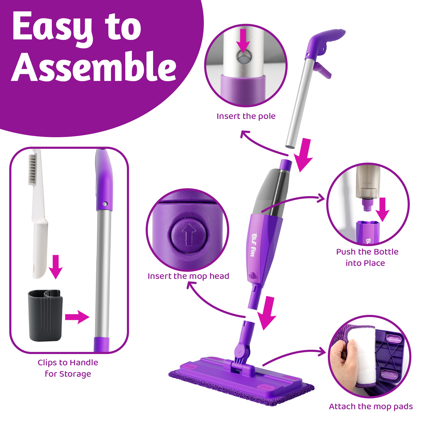 CalfQueen Mop Montessori Kids Toys with Water Sprayer, Pretend Play&Preschool Educational, STEM Clean, Housekeeping Kit Spray Mops for Floor Cleaning, Birthady Gifts 3 4 5 6 7 8 Year Old Boys Girls - Image 9