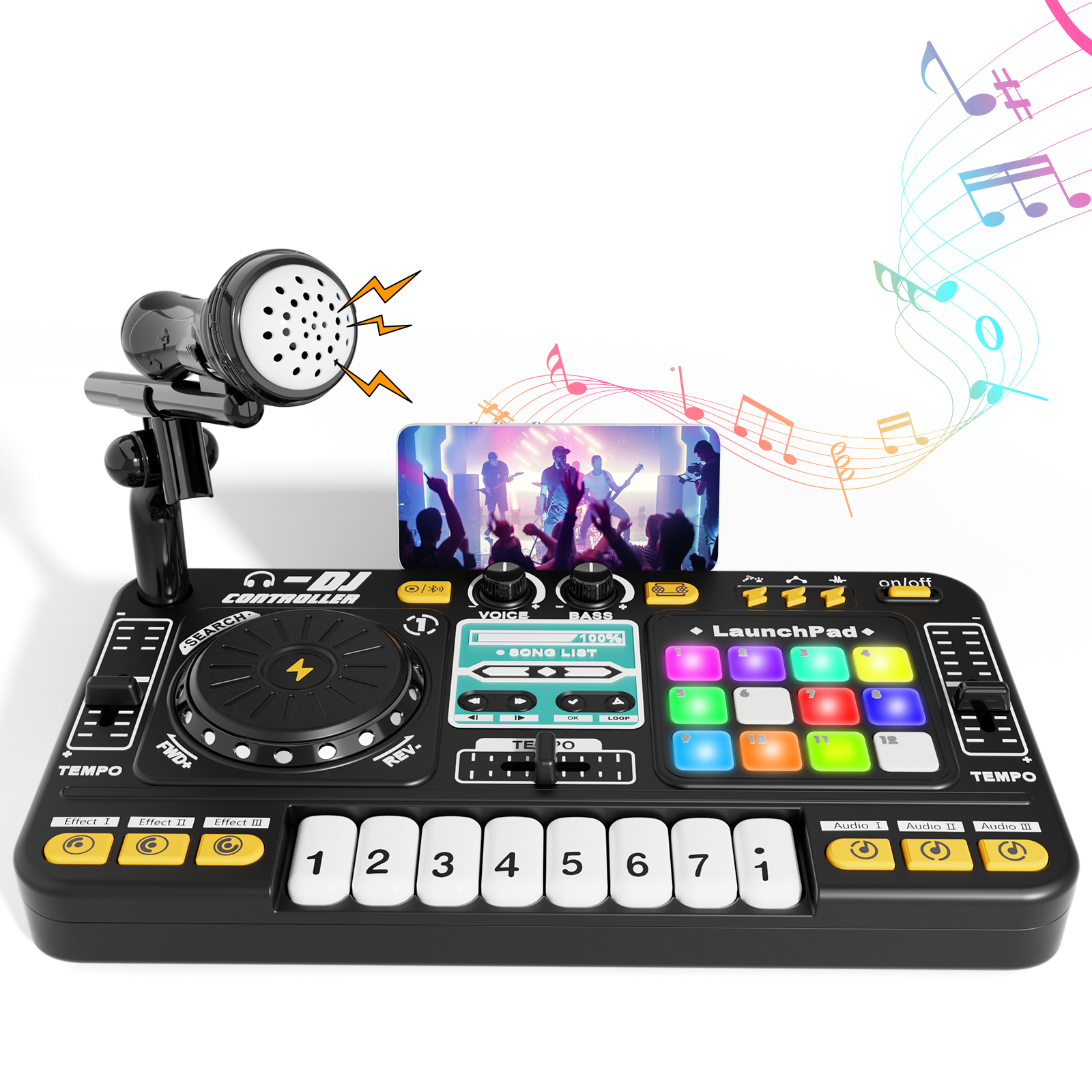 Kids DJ Mixer Table, DJ Set with Turntable Controller, Baby DJ Table for Toddler, Interactive Musical Equipment Toy for 3 4 5 years old Boys Girls - Image 8