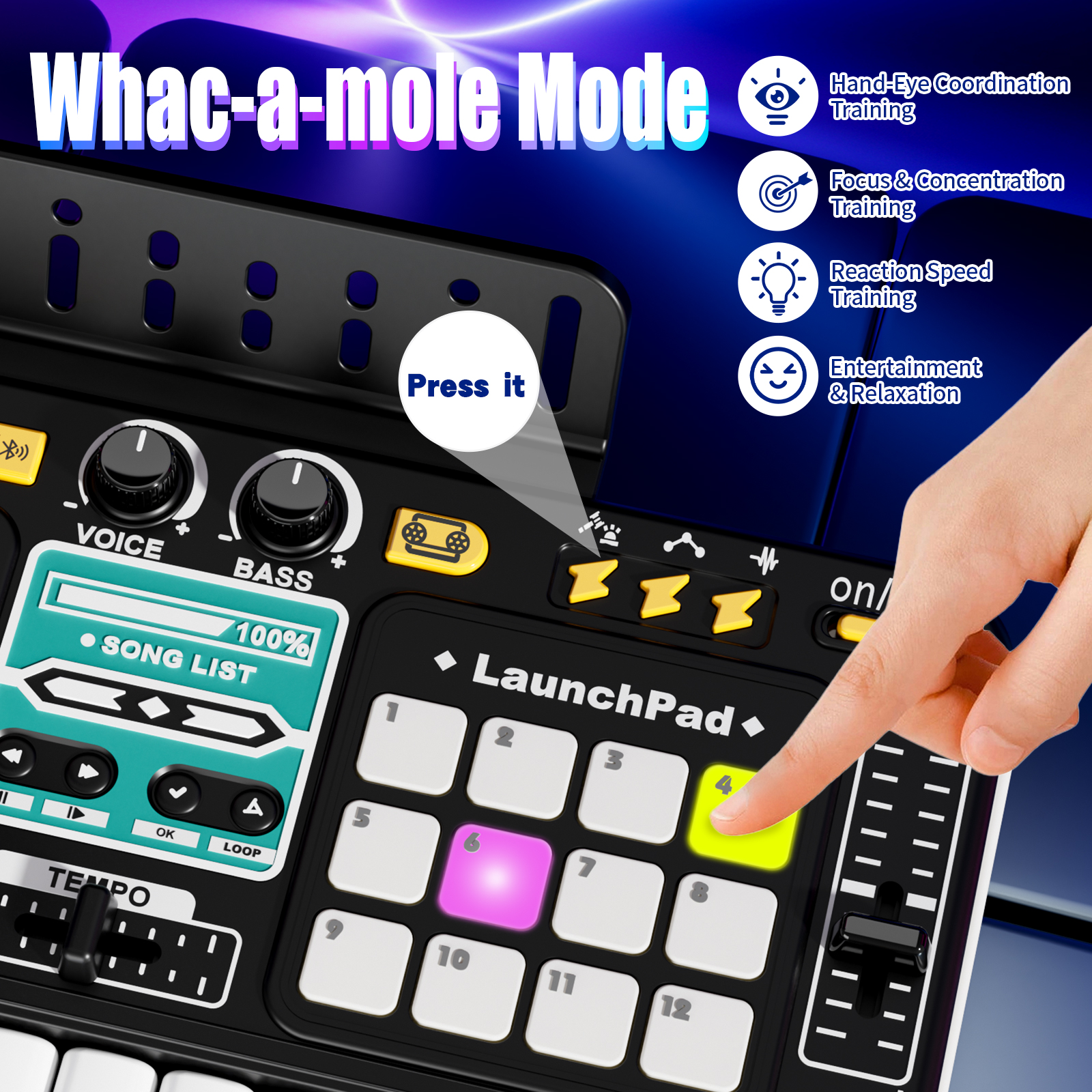 Kids DJ Mixer Table, DJ Set with Turntable Controller, Baby DJ Table for Toddler, Interactive Musical Equipment Toy for 3 4 5 years old Boys Girls - Image 4