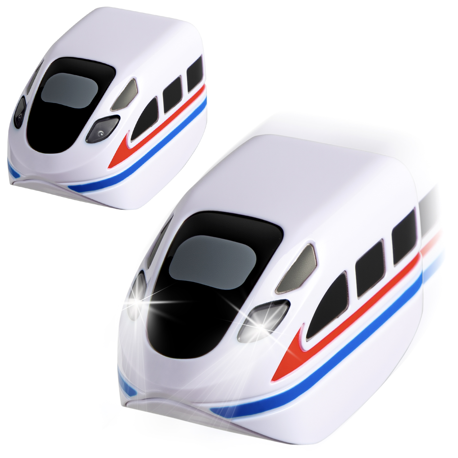 KlickRail 2-Pack Replacement Electric Train Cars, USB Rechargeable Add-On for KlickRail Electric Train Set Tracks, Cannot Operate Alone, Tracks & Cable Not Included, DO NOT FIT with Magnetic Track