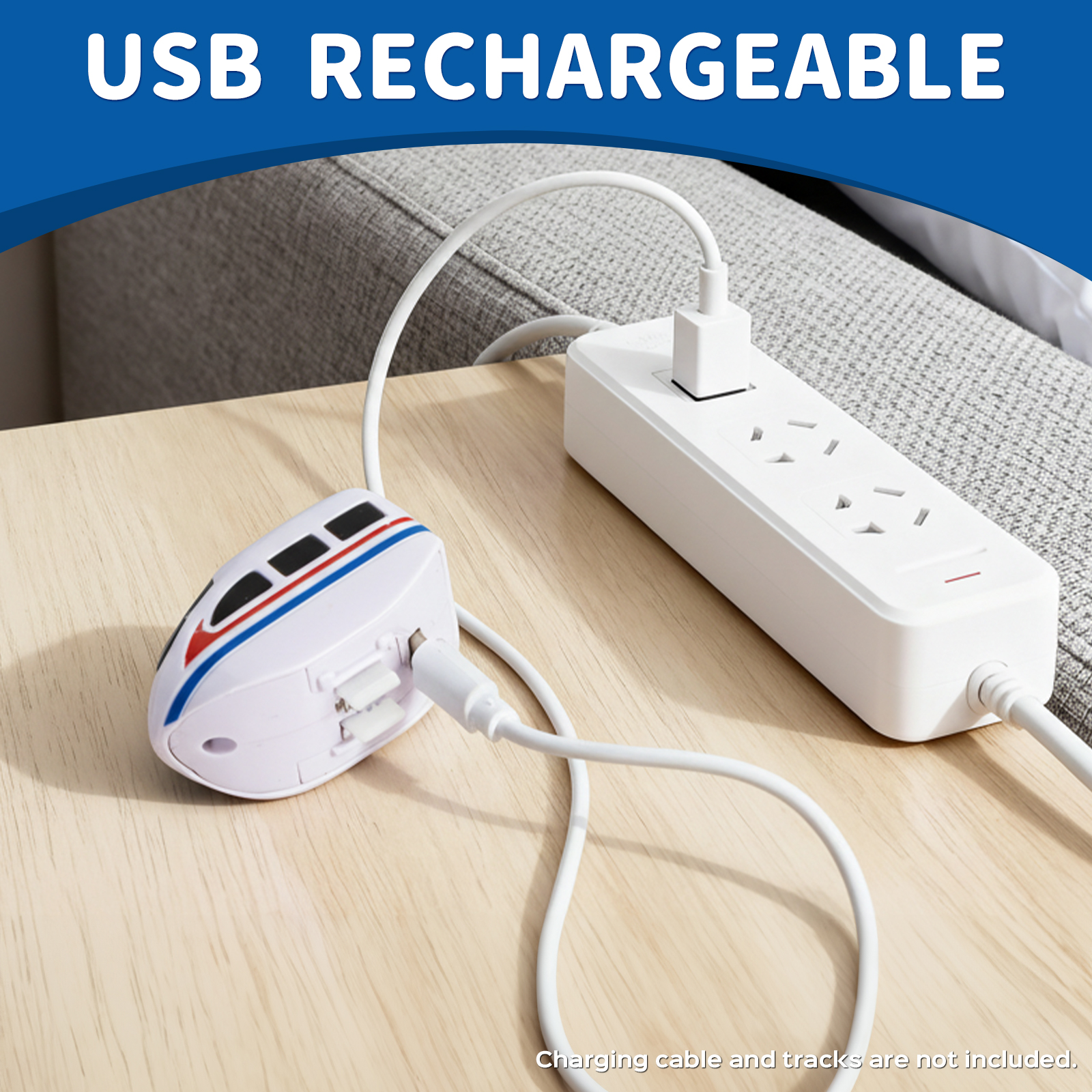 KlickRail 2-Pack Replacement Electric Train Cars, USB Rechargeable Add-On for KlickRail Electric Train Set Tracks, Cannot Operate Alone, Tracks & Cable Not Included, DO NOT FIT with Magnetic Track - Image 2