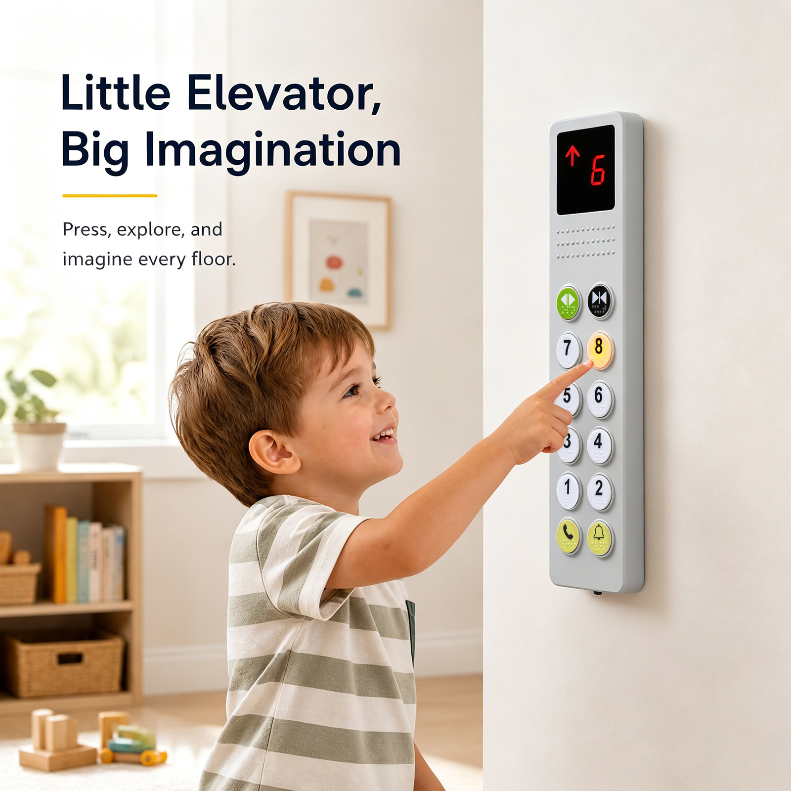 Elevator Activity Panel |Sensory Busy Board Toys for Toddlers 18M+, Montessori Toys &Travel Educational Toy for 2 3 4 5+Year Old Boy & Girl Gifts - Image 8
