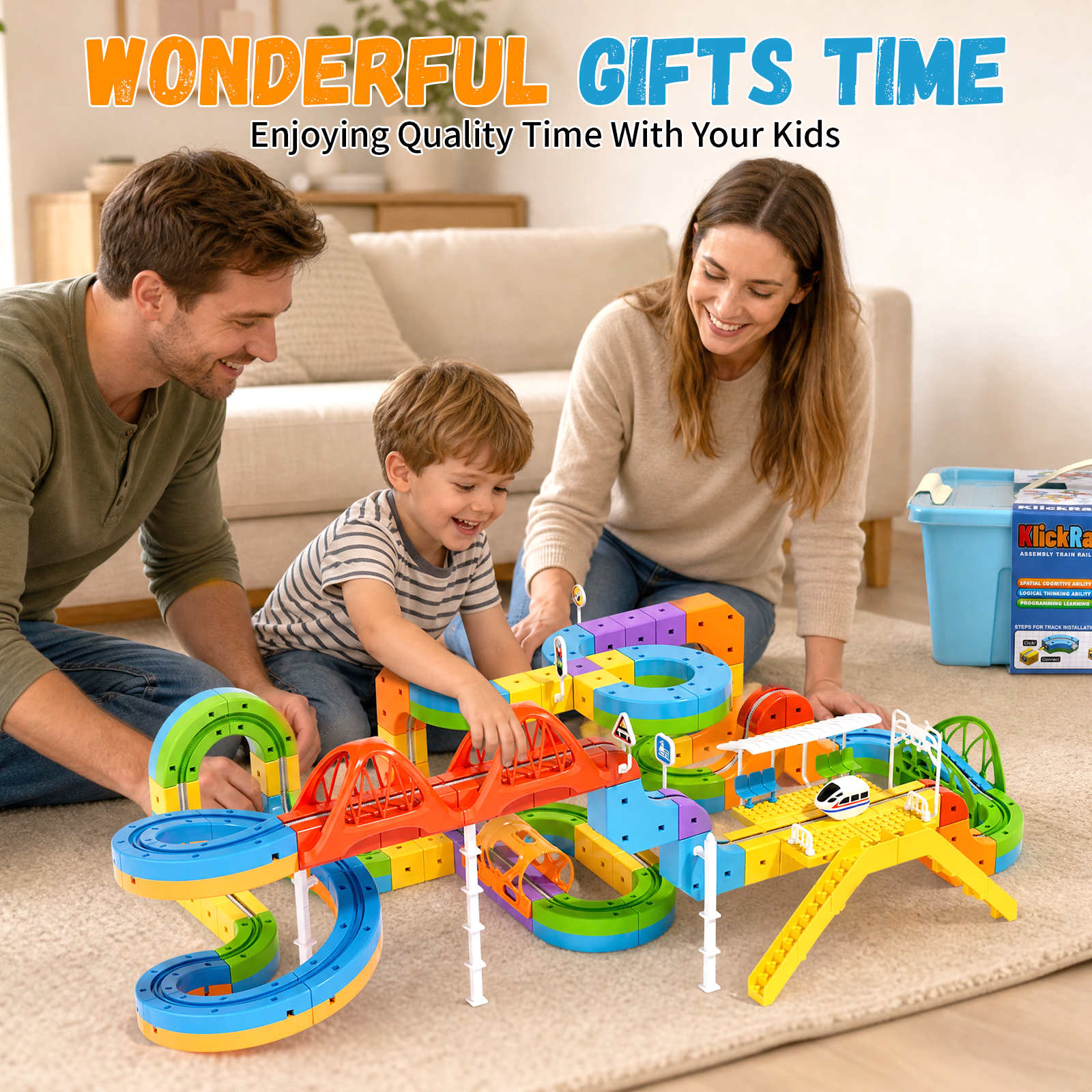 KlickRail City Track Cars & Slot Train Toys 172Pcs | 360° Spiral Ramp Seesaw Play Set | STEM Kid boy Toys 3 4 5 6 7 8 Years | 4 Year Old boy Gifts - Image 8