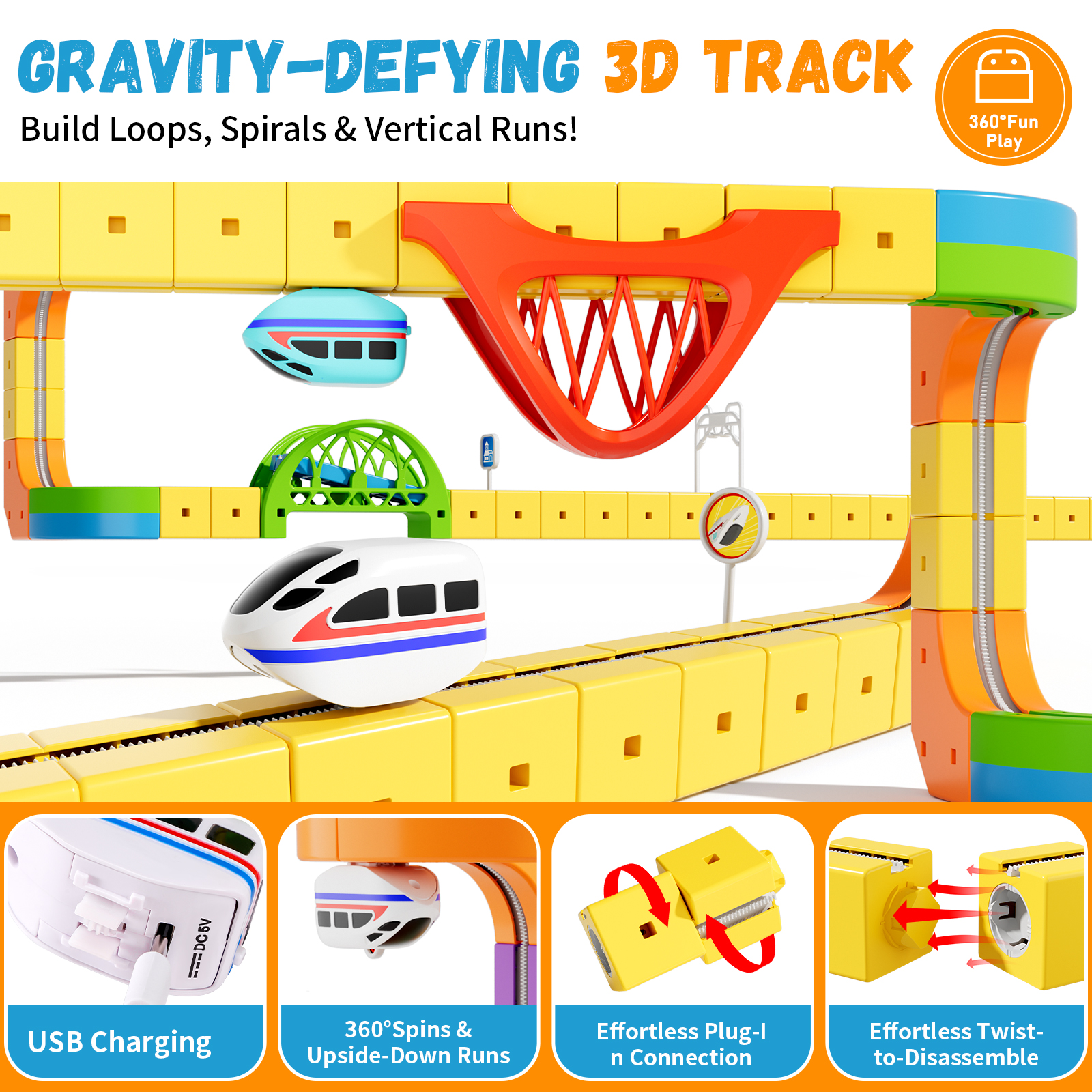 City Track Cars & Slot Train Toys| 360° Spiral Ramp Seesaw Play Set | STEM Kid boy Toys 3 4 5 6 7 8 Years | 4 Year Old boy Gifts (Master Set (155 Psc)) - Image 6