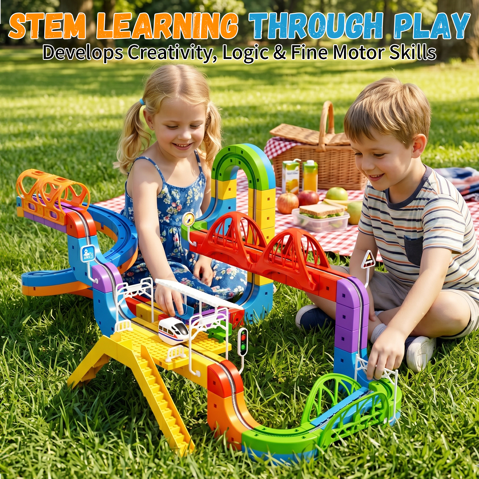 City Track Cars & Slot Train Toys| 360° Spiral Ramp Seesaw Play Set | STEM Kid boy Toys 3 4 5 6 7 8 Years | 4 Year Old boy Gifts (Master Set (155 Psc)) - Image 5