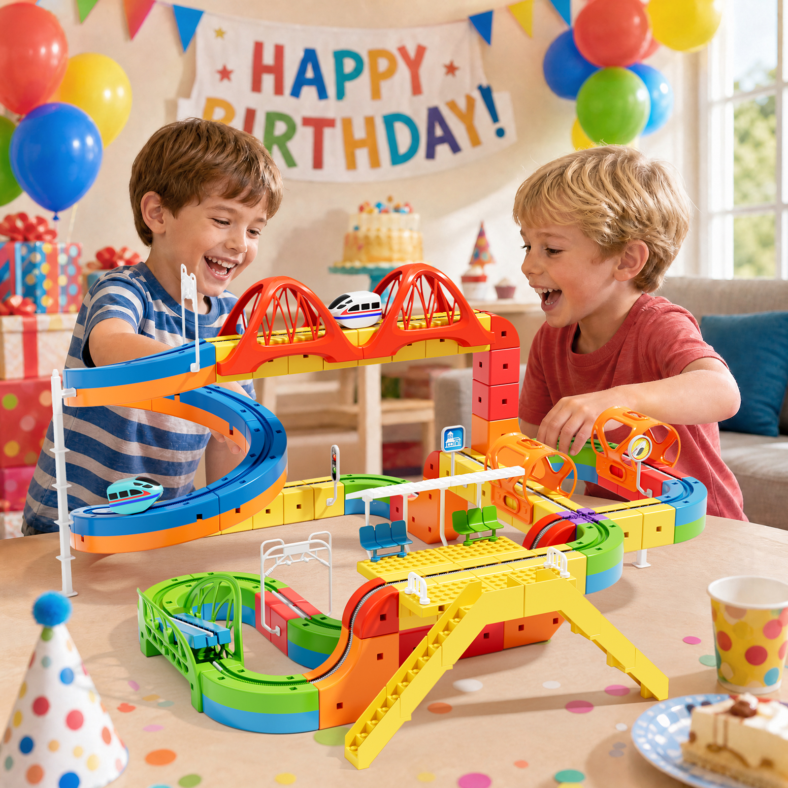 City Track Cars & Slot Train Toys| 360° Spiral Ramp Seesaw Play Set | STEM Kid boy Toys 3 4 5 6 7 8 Years | 4 Year Old boy Gifts (Master Set (155 Psc)) - Image 2